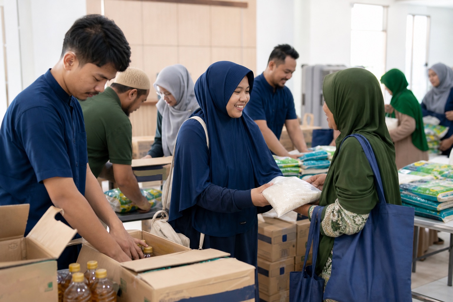 Ilustrasi suasana kajian di masjid untuk tampilan YHMI. Sosial.